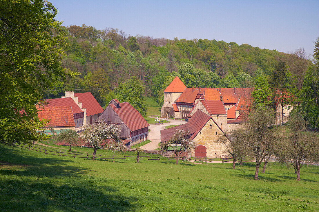 Former convent and monastery Böddeken, nowadays owned by the Mallinckrodt family and boardingschool, Böddeken, Teutoburger Wald . North Rhine-Westphalia, Germany, Europe