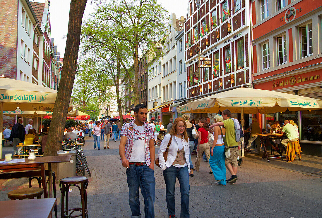 Brauerei Zum Schlüssel  in der Altstadt von Düsseldorf, Niederrhein, Nordrhein-Westfalen, Deutschland, Europa