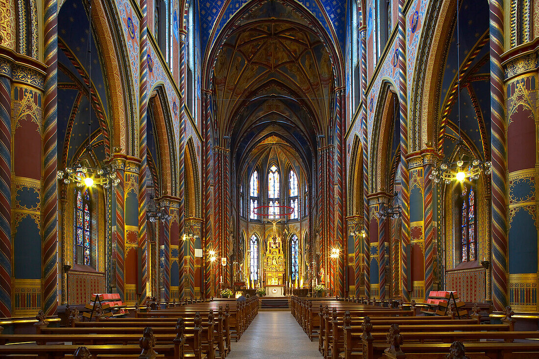 Marienbasilika at Kevelaer, indoor photo, Niederrhein, North Rhine-Westphalia, Germany, Europe