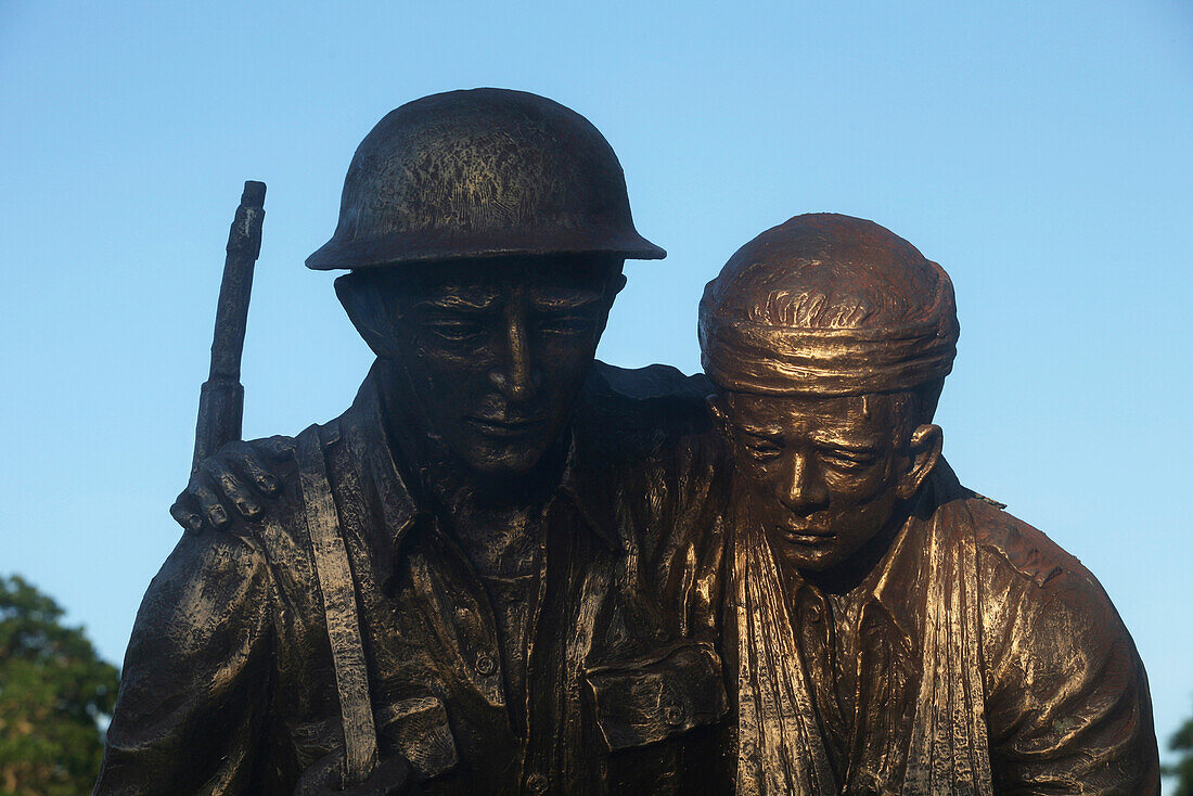 Detail of a war memorial, Corregidor Island, Manila Bay, Philippines, Asia