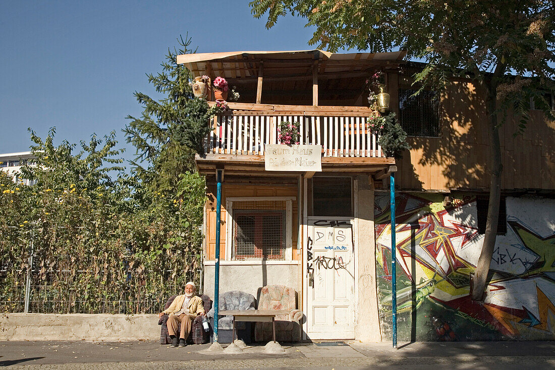 Osman Kalin's self built summer house on the former Eastern Berlin, Germany