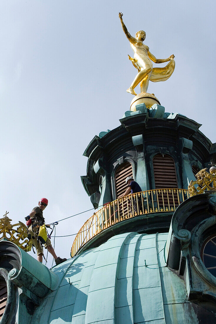 Montageklettern, Kuppel Charlottenburger Schloss, Renovierungsarbeiten am Dach