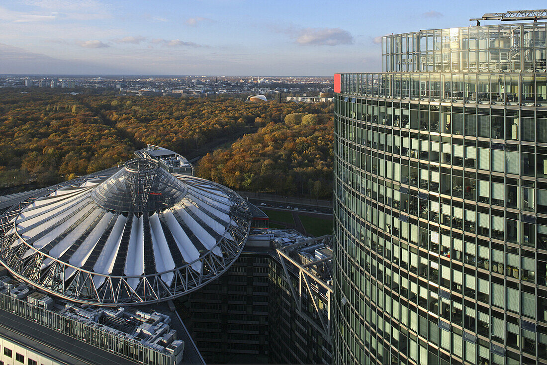 BahnTower and Sony Center at Potsdam Square, Berlin, Germany