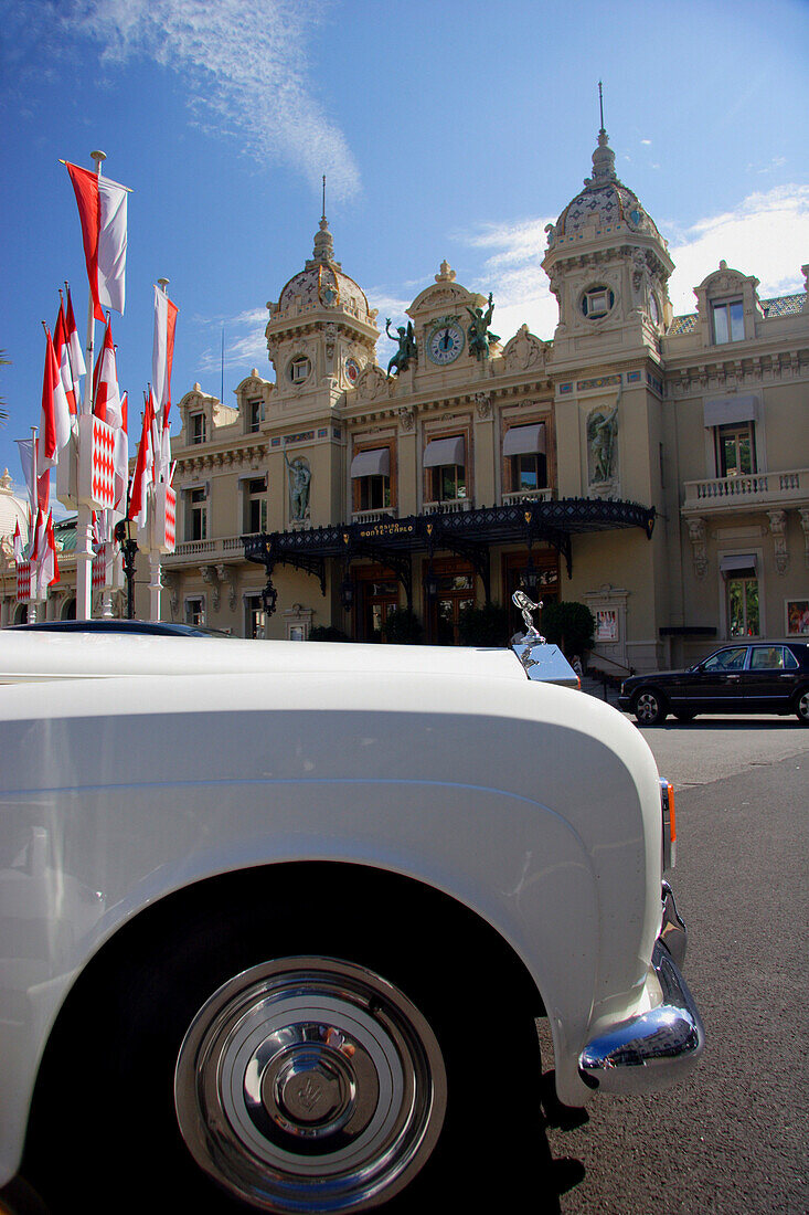Casino and Rolls Royce, Monte Carlo, Cote d'Azur, Monaco