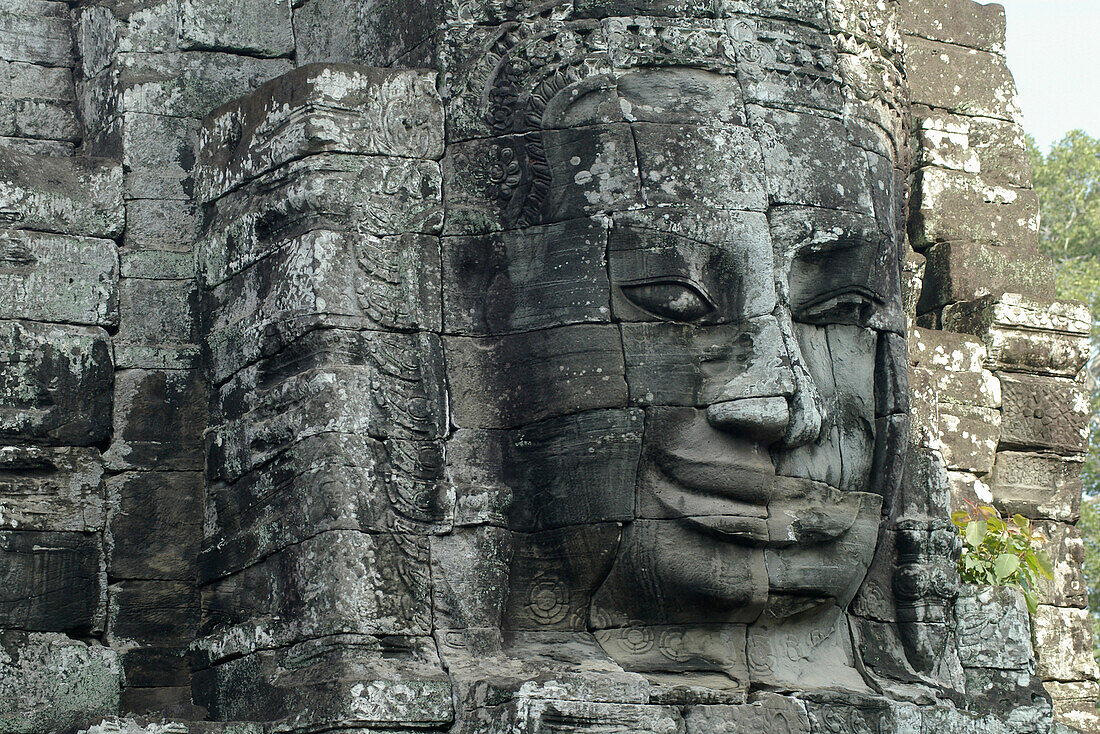 Angkor Thom, Face sculpture at the Bayon Temple, Siem Reap, near, Cambodia