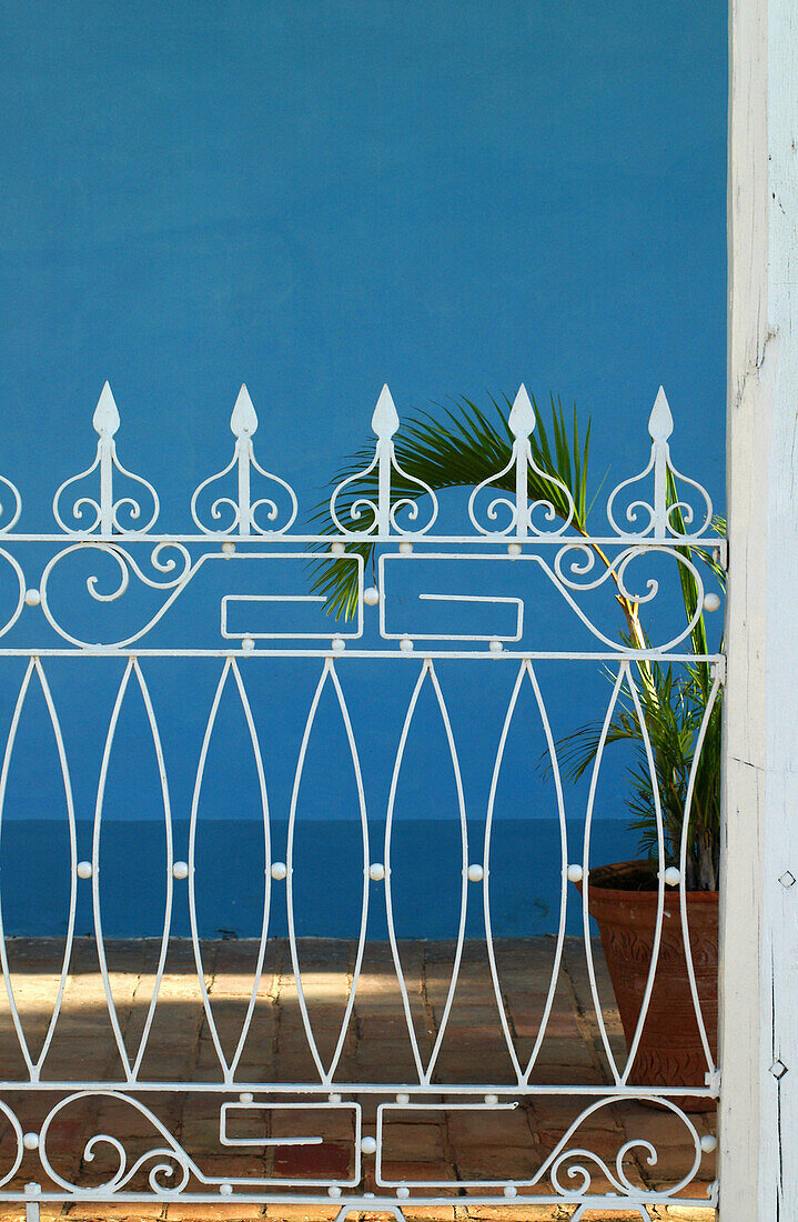 Detail of colonial-style fence, Trinidad, Cuba, Caribbean
