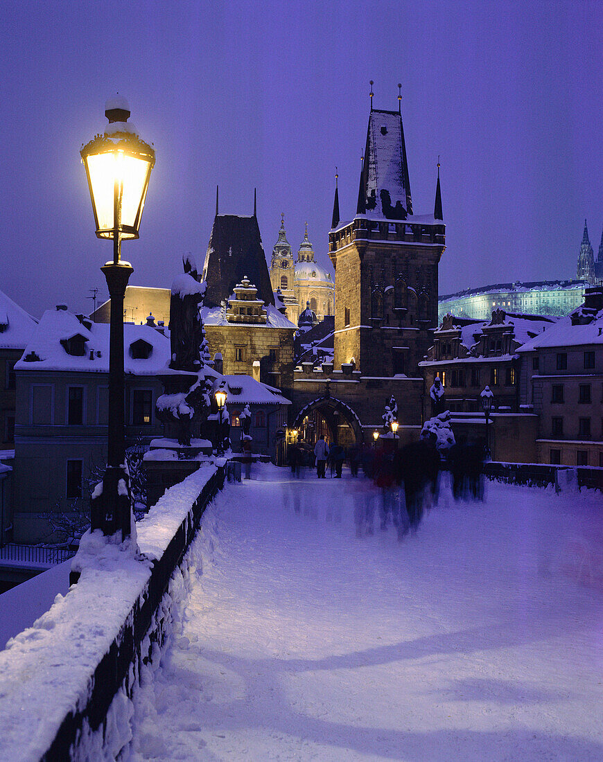 Lesser Town Towers in Winter, Prague, Czech. Republic