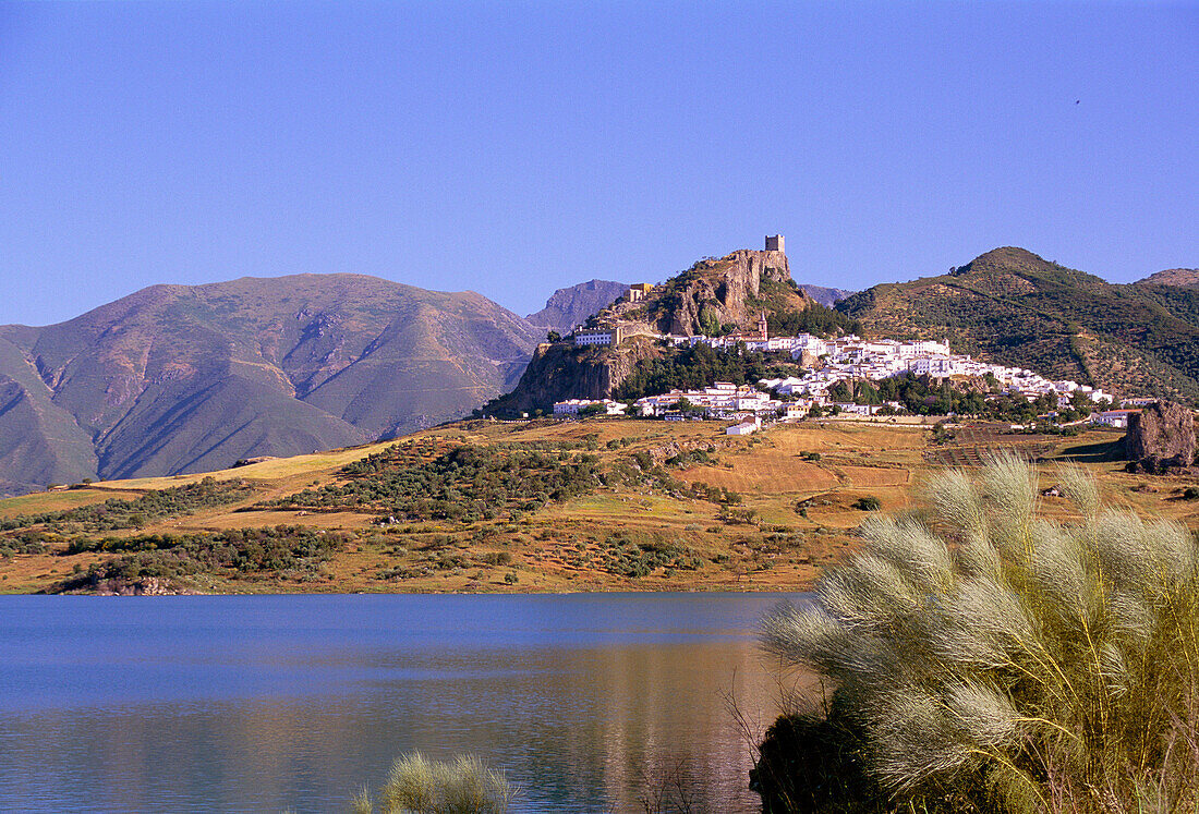 Landscape with White Village, Zahara De La Sierra, Andalucia, Spain