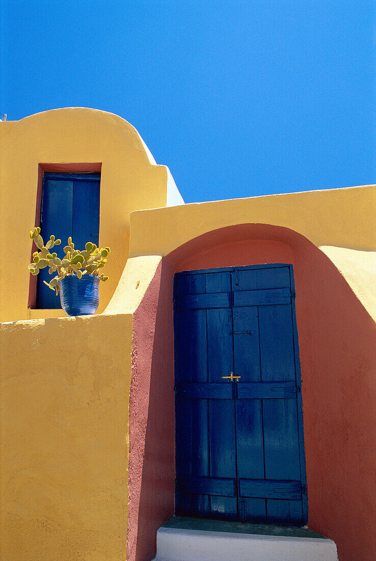 Colourful Architectural Detail, Oia, Santorini Island, Greek Islands