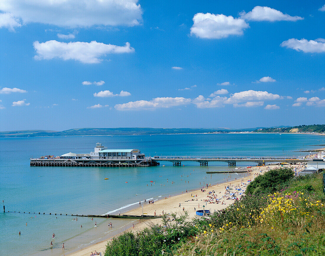Beach & Pier, Bournemouth, Dorset, UK, England