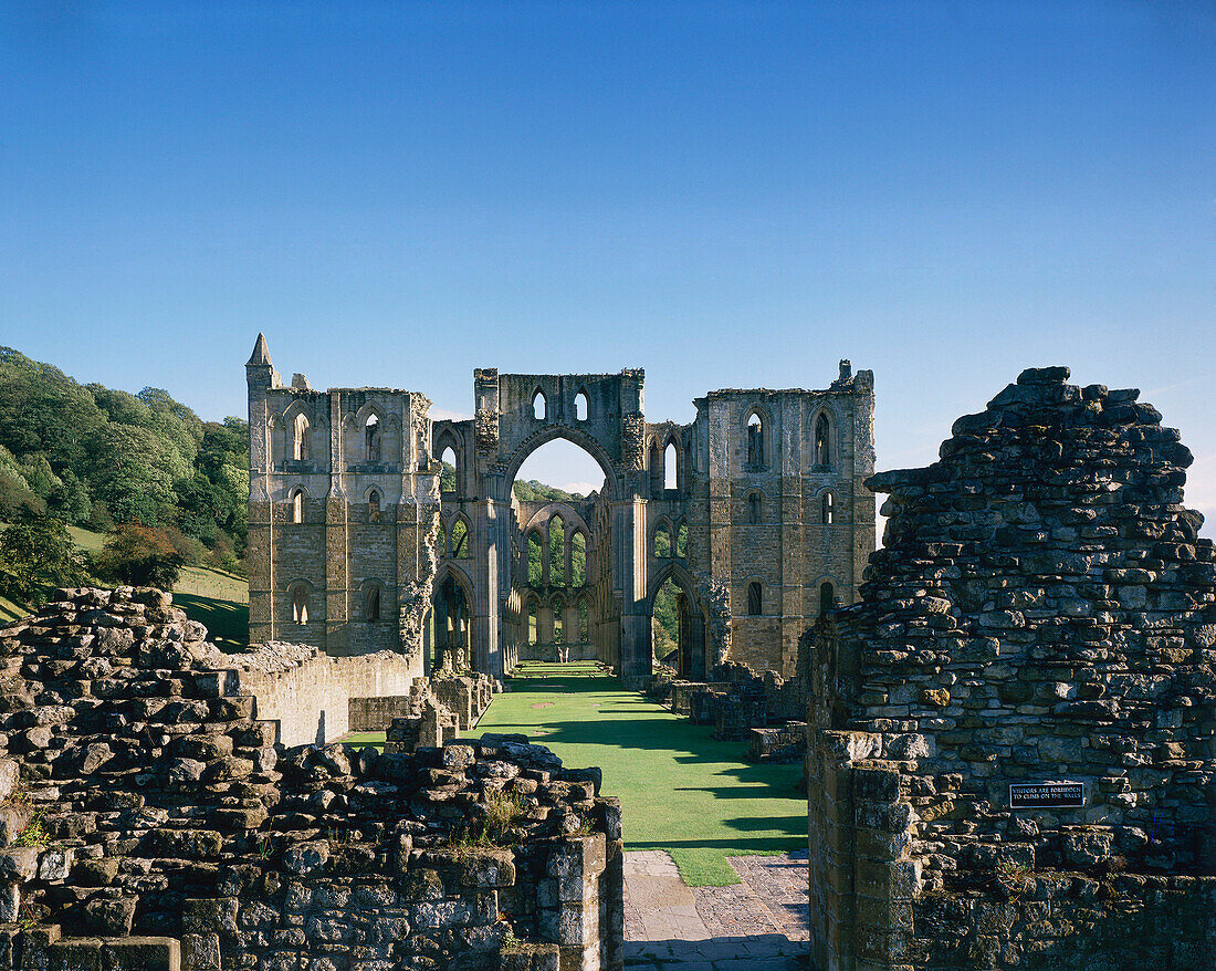 Abbey View, Rievaulx Abbey, Yorkshire, UK, England