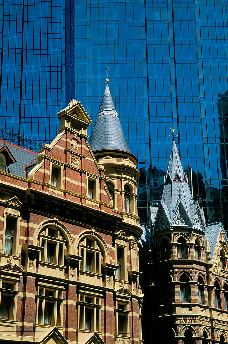 Stock Exchange & Rialto Towers on King Street, Melbourne, Victoria, Australia
