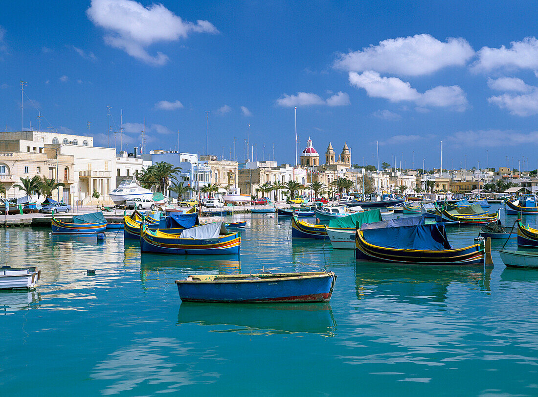 Luzzu Fishing Boats, Marsaxlokk, Malta, Maltese Islands