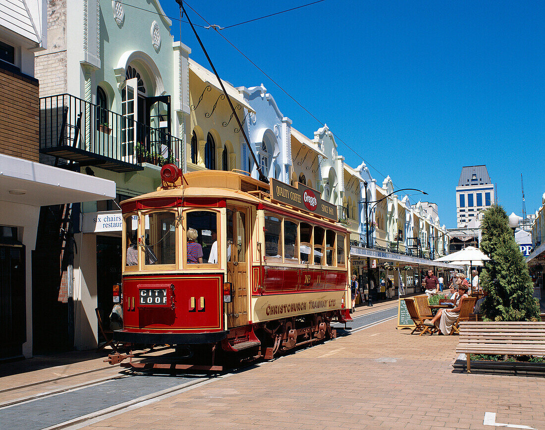 Tram in City Centre, Christchurch, South Island, New Zealand