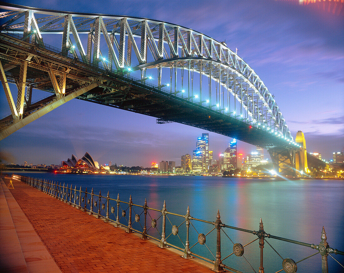 Sydney Bridge By Night, Sydney, New South Wales, Australia
