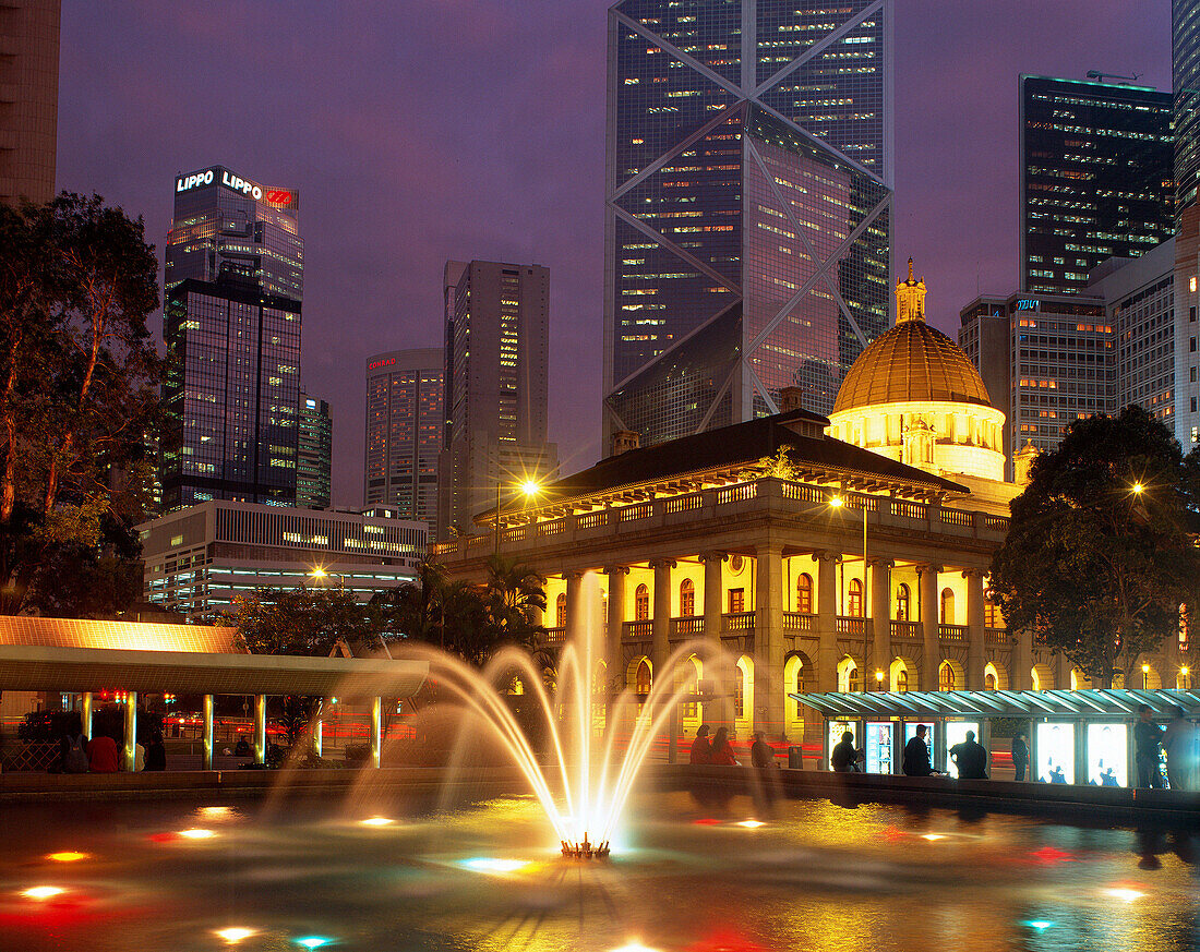 The Old Court House at Night, Hong Kong, Hong Kong, China