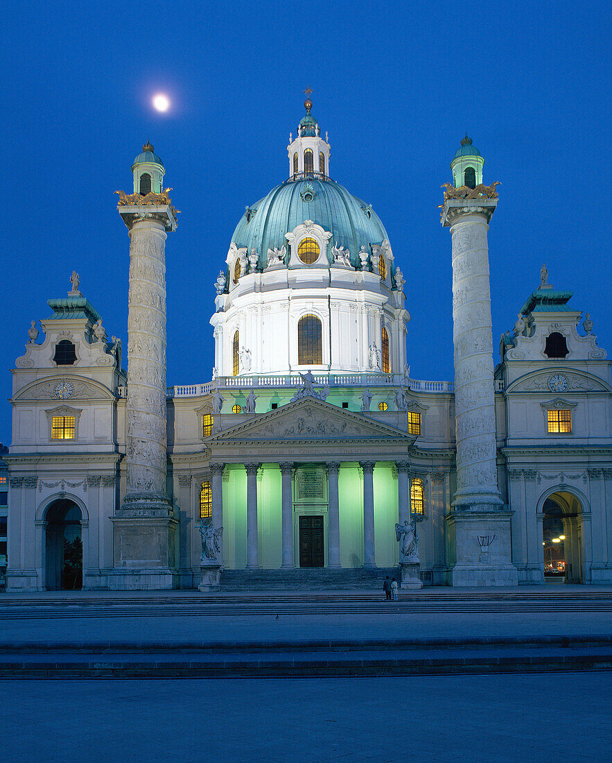 Karlskirche at Night, Vienna, Austria