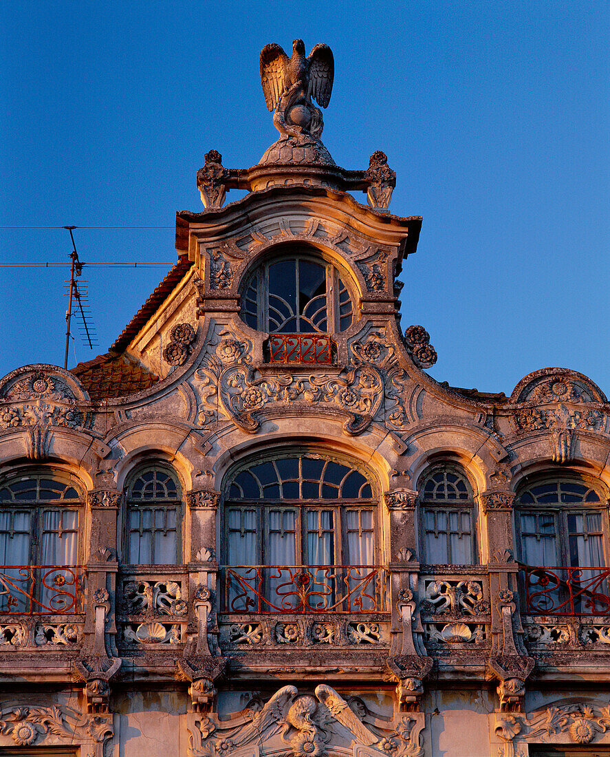 Art Nouveau House along Largo Do Rossio, Aviero, Beira Litoral, Portugal