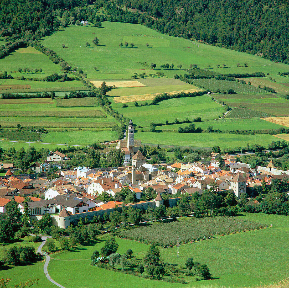 View over Town, Val Venosta, Glorenza, Trentino-Alto Adige, Italy