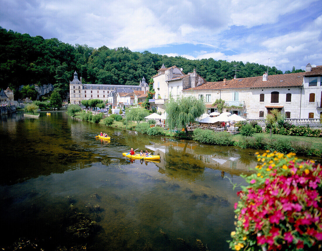 River Dronne and Abbey, Brantome, The Dordogne, France