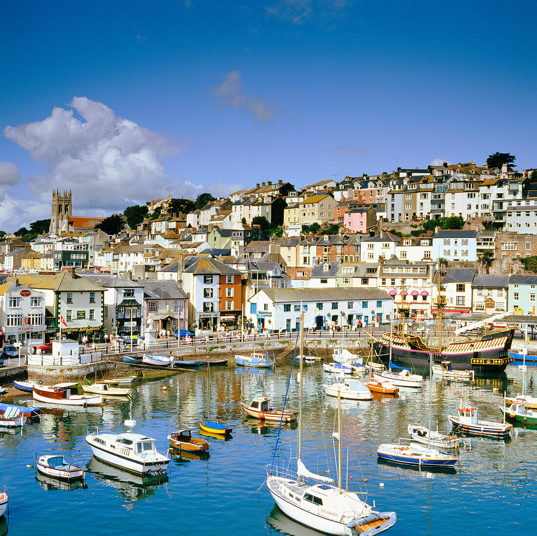 Harbour Scene, Brixham, Devon, UK, England