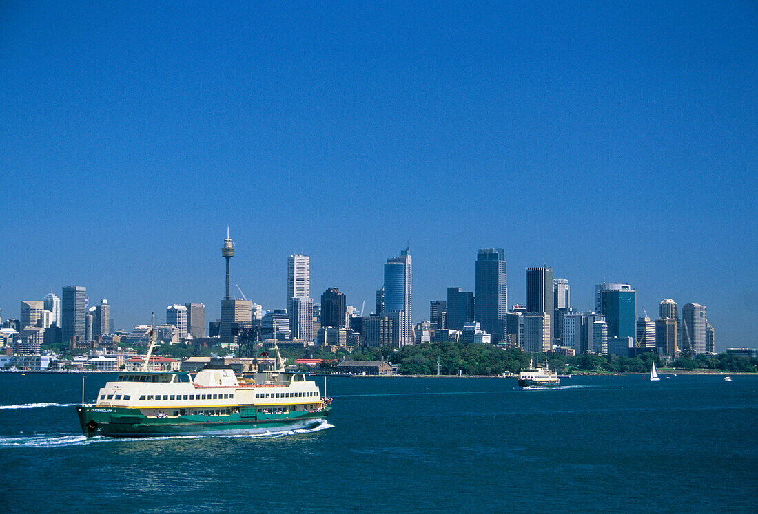 State Ferry & City Skyline, Sydney, Bradleys Head, New South Wales, Australia