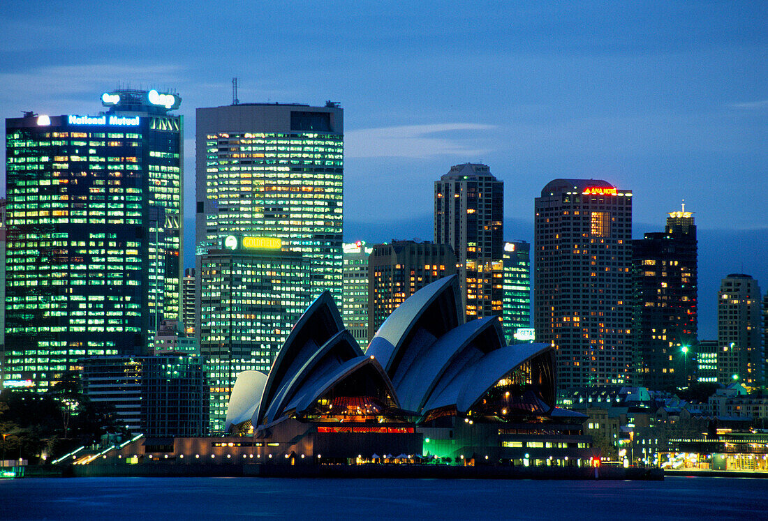 Cbd & Opera House at Night, Sydney, New South Wales, Australia