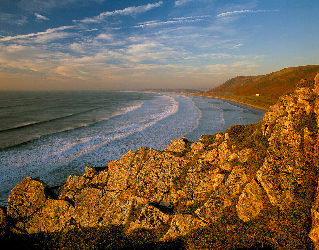 Rhossili Beach and Bay (autumn), Gower Peninsula, Gower, UK, Wales