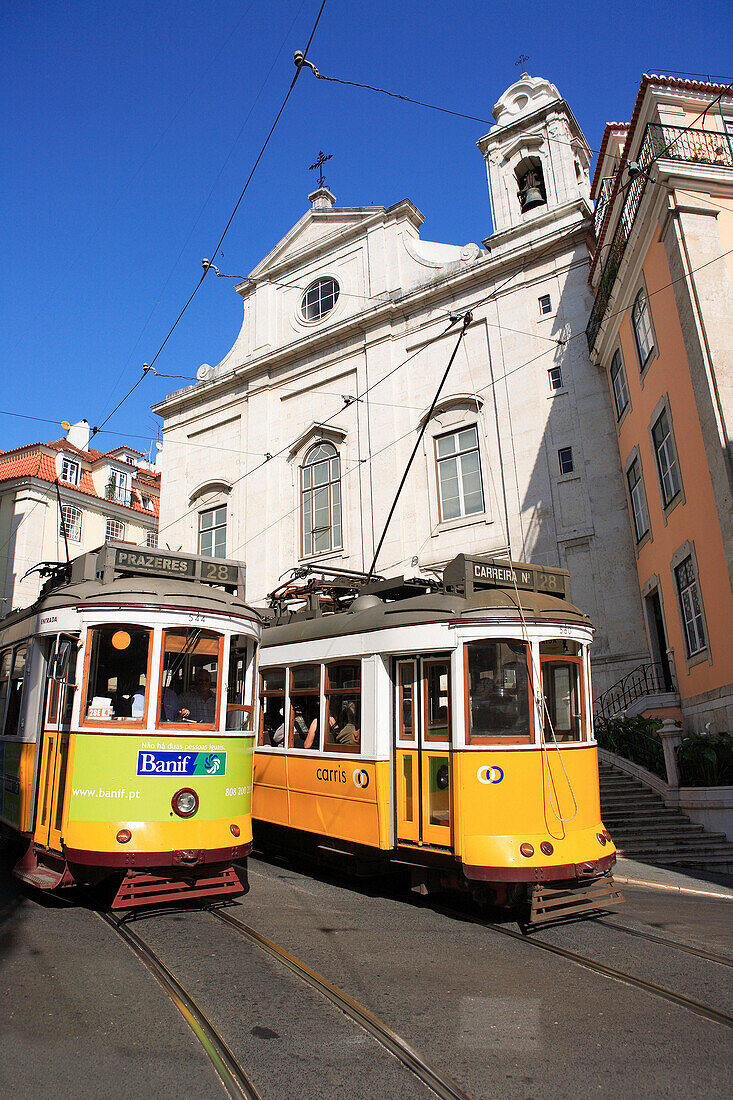 City trams, Lisbon, Estremadura, Portugal