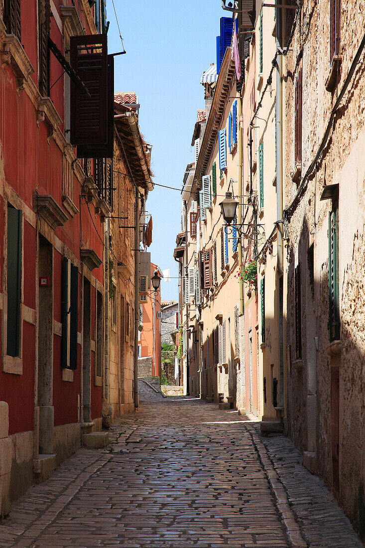 Cobbled street in old town, Rovinj, Istria, Croatia