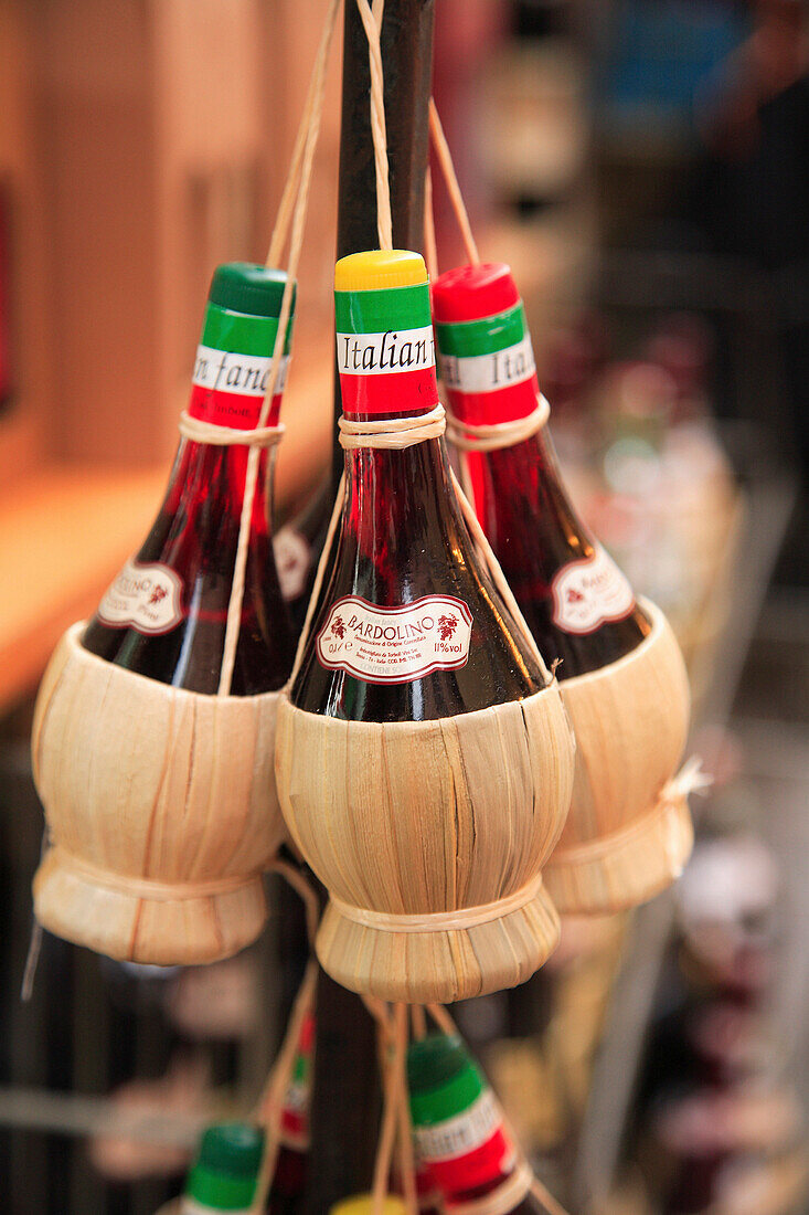 Wine bottles, Bardolino, Lombardy, Lake Garda, Italy