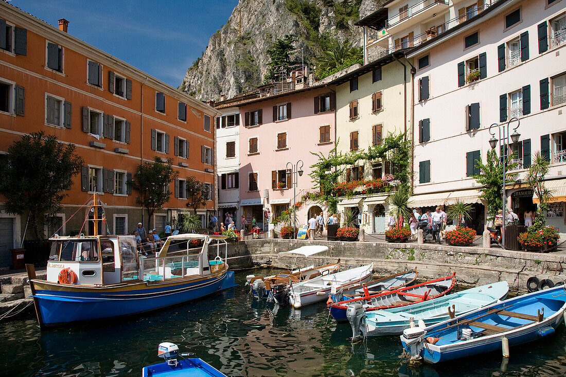 The harbour, Limone sul Garda, Lombardy, Lake Garda, Italy