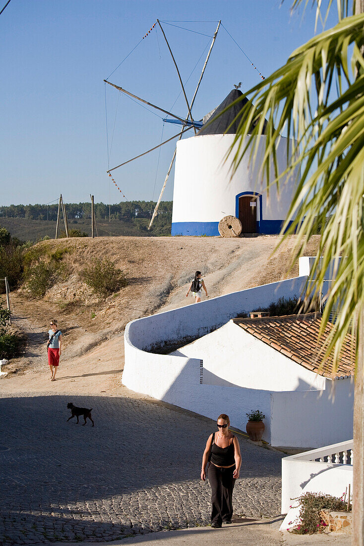 Landscape with Windmill and white painted house, Odeceixe, Algarve, Portugal