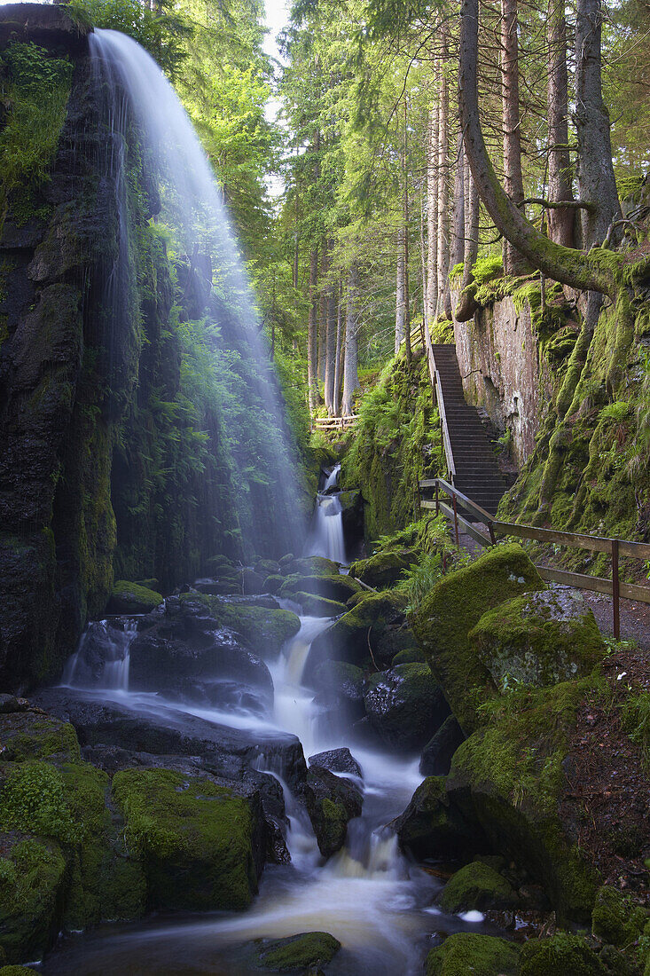 Wasserfall der Alb, Menzenschwand im Albtal, Sommertag, Schwarzwald, Baden-Württemberg, Deutschland, Europa