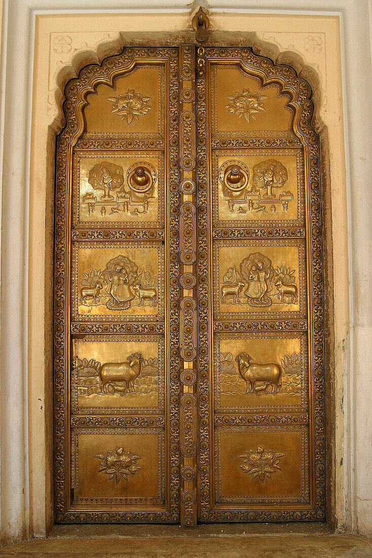 Doorway at the City Palace, Jaipur, Rajasthan, India