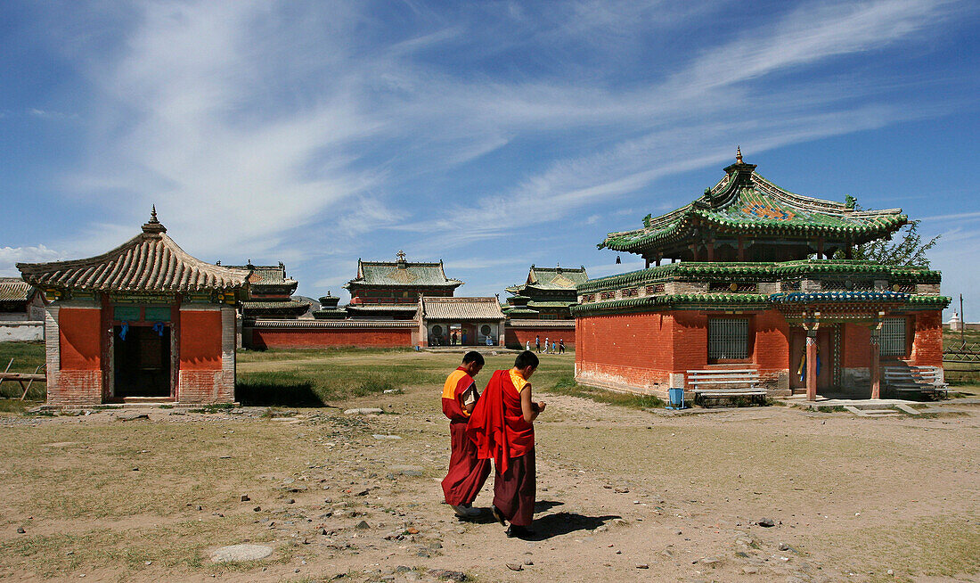 Monks at Buddhist temple complex, Erdene Dzu, Mongolia