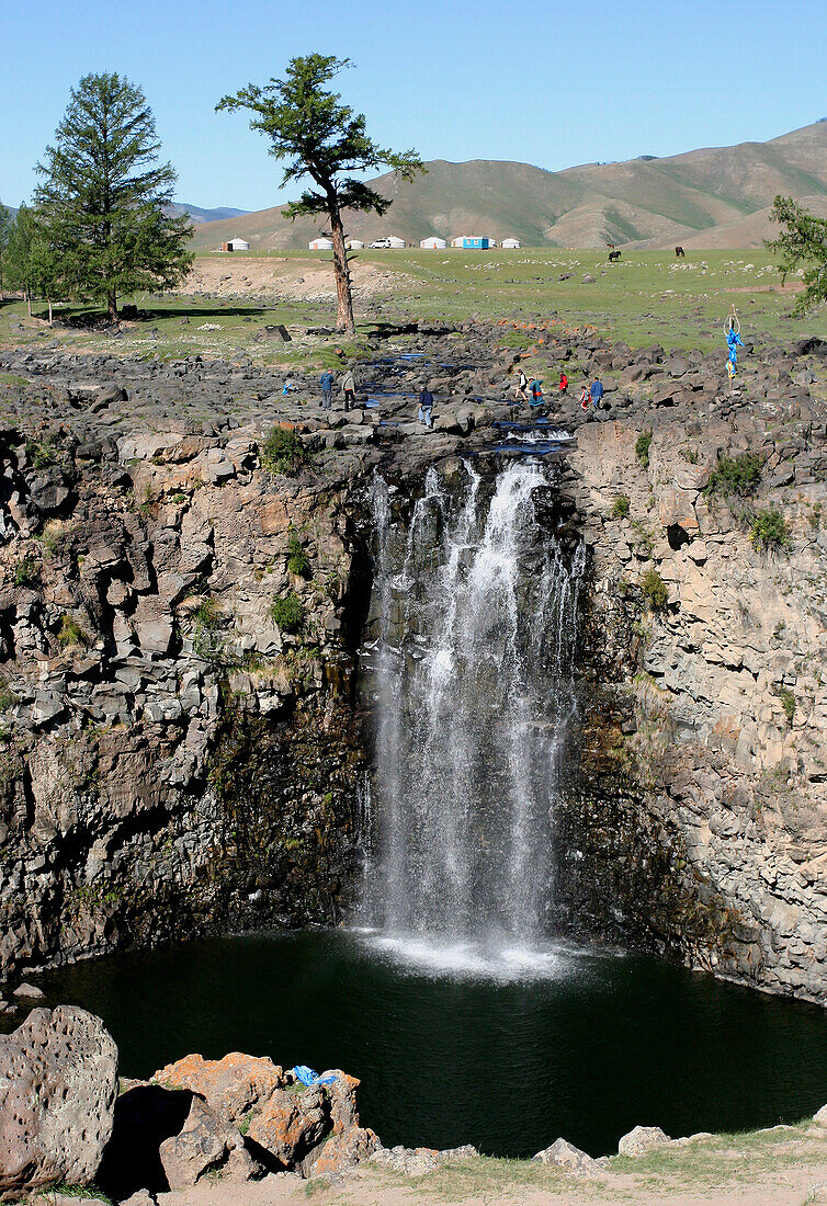 View of Orchon Falls, Orchon River Valley, Mongolia