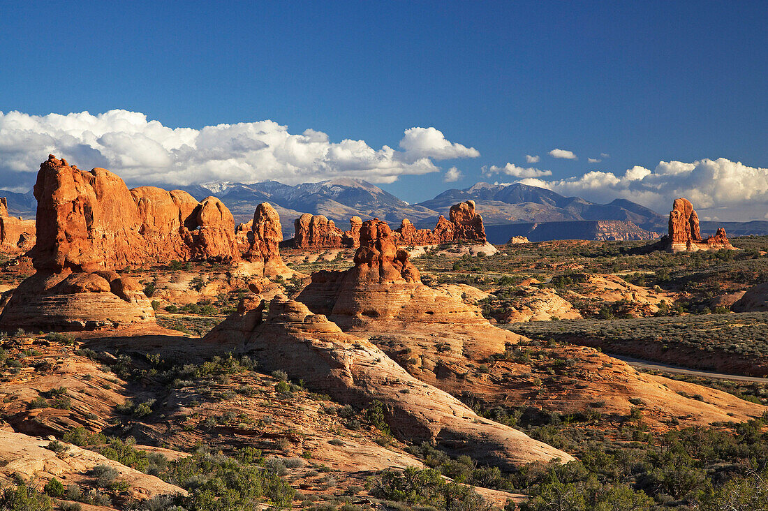 Red rock formation scenery, Arches National Park, Utah, USA