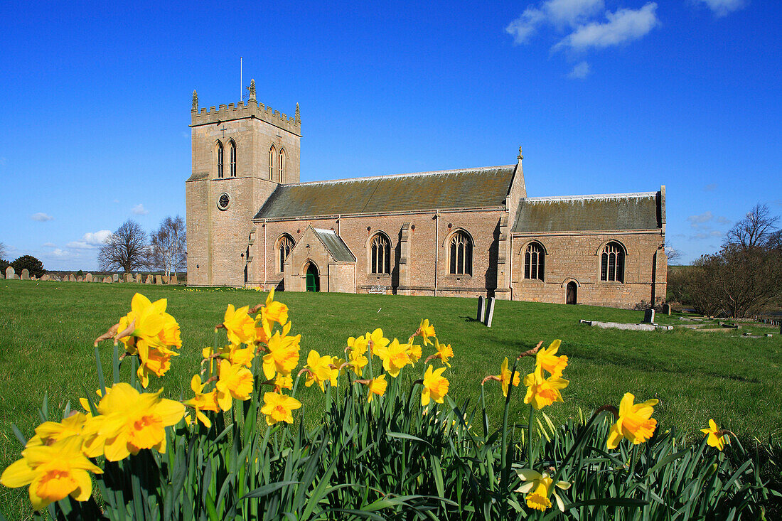 St Marys Parish Church in Springtime, Cuckney, Nottinghamshire, UK, England