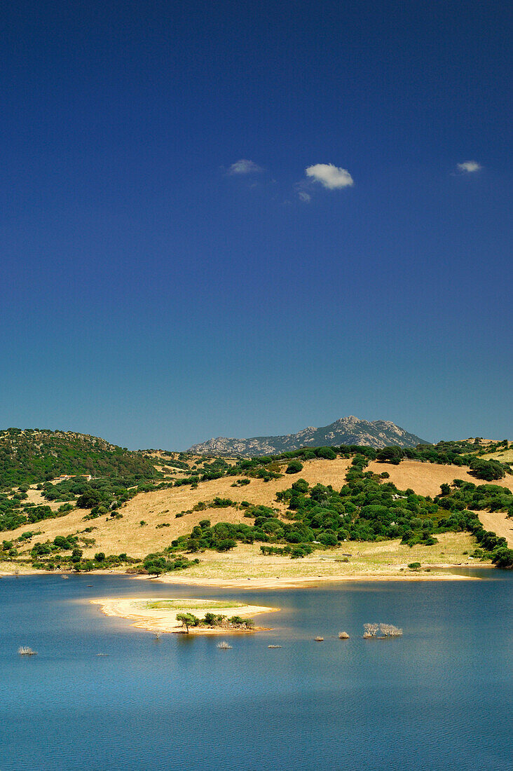 Lake scene at Lago di Liscia, Sant' Antonia, near, Sardinia, Italy