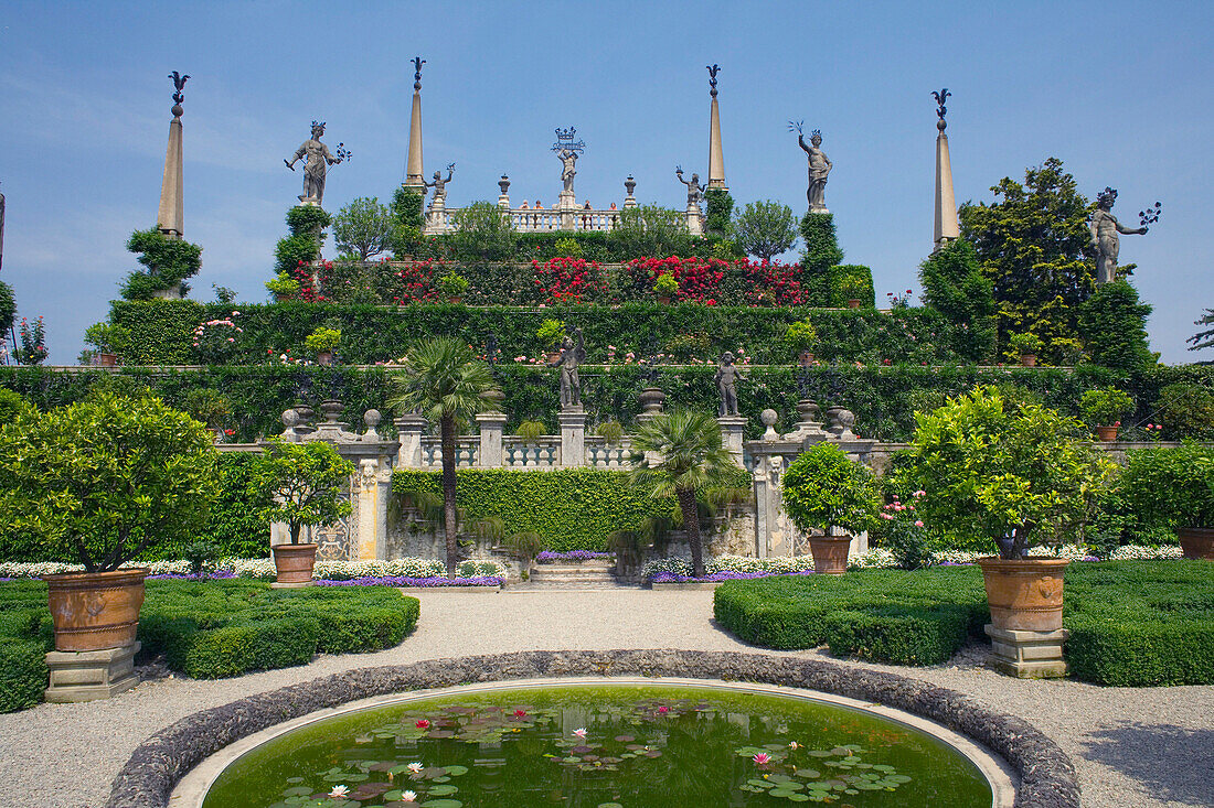 The Palace Gardens, Isola Bella, Lombardy, Lake Maggiore, Italy