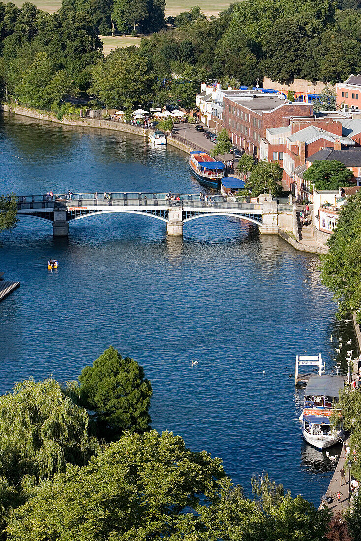 View of River Thames from Royal Windsor Wheel, Windsor, Berkshire, UK, England