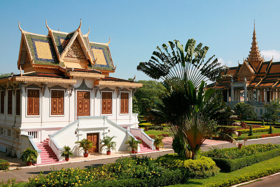View towards the Chan Chaya Pavilion at the Royal Palace, Phnom Penh, Cambodia