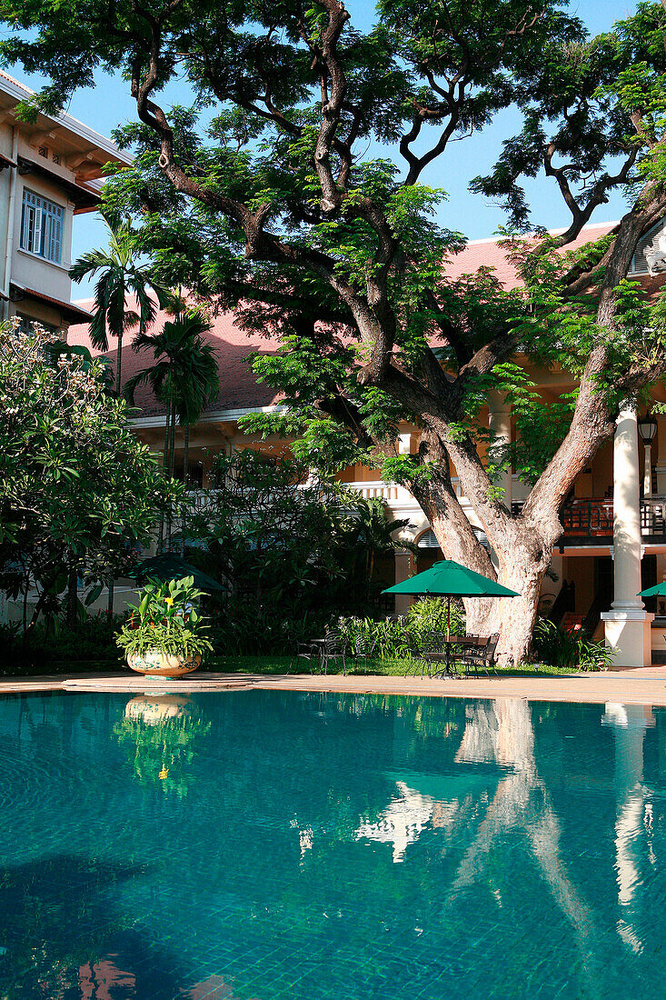 Poolside at the Raffles Hotel Le Royal, Phnom Penh, Cambodia