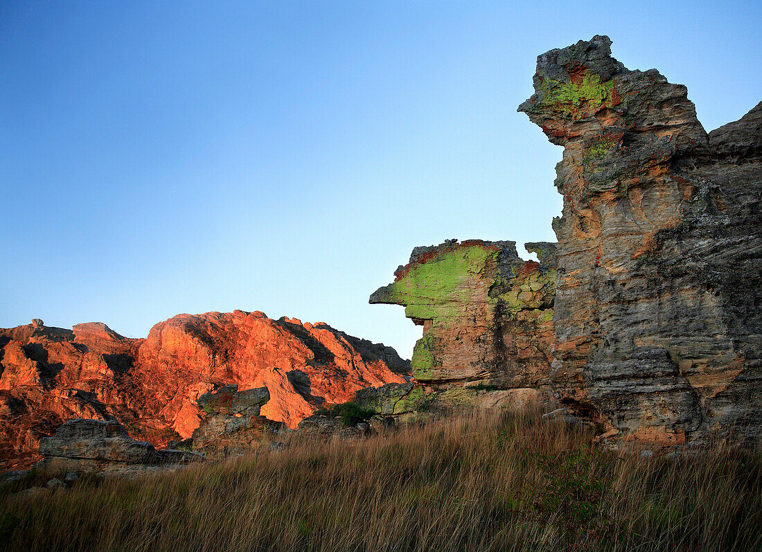 Sunlight on rock formations, Isalo National Park, Madagascar