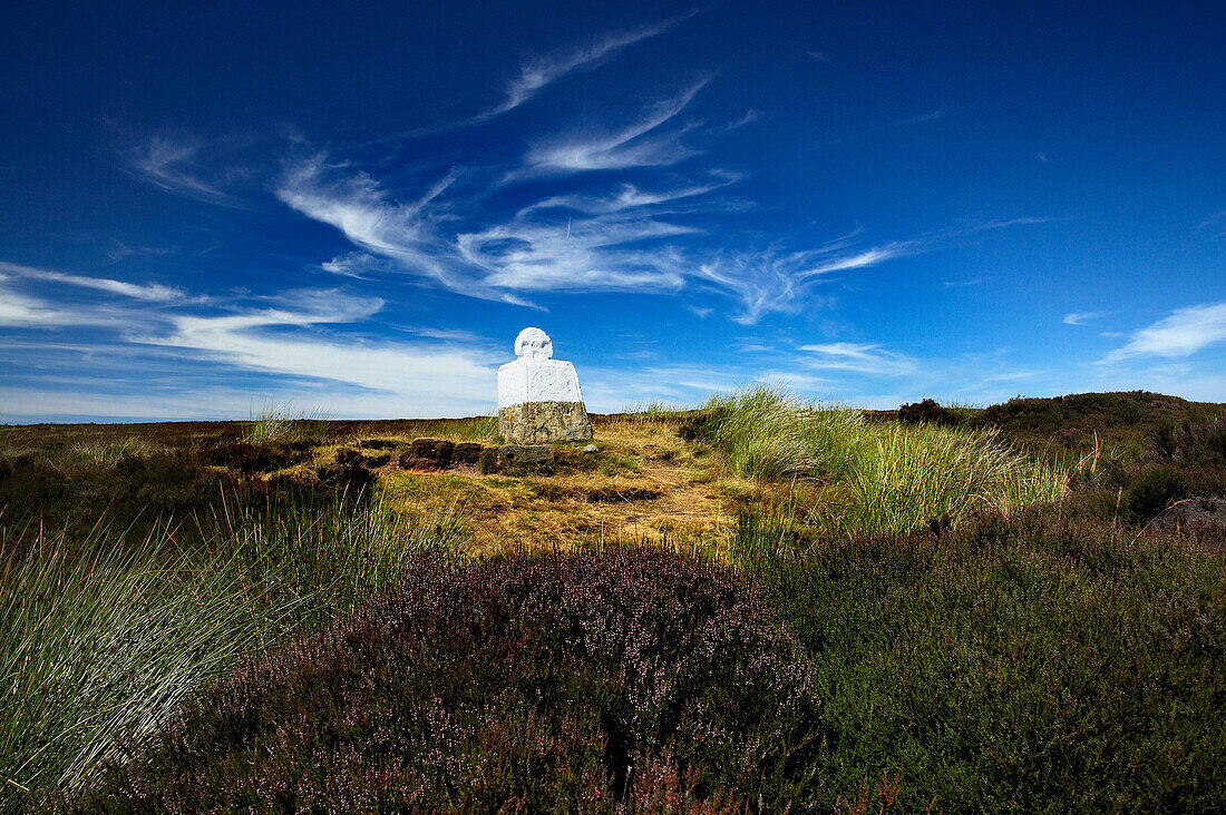 Fat Betty White Cross in the North York Moors National Park, Rosedale Head, Yorkshire, UK, England