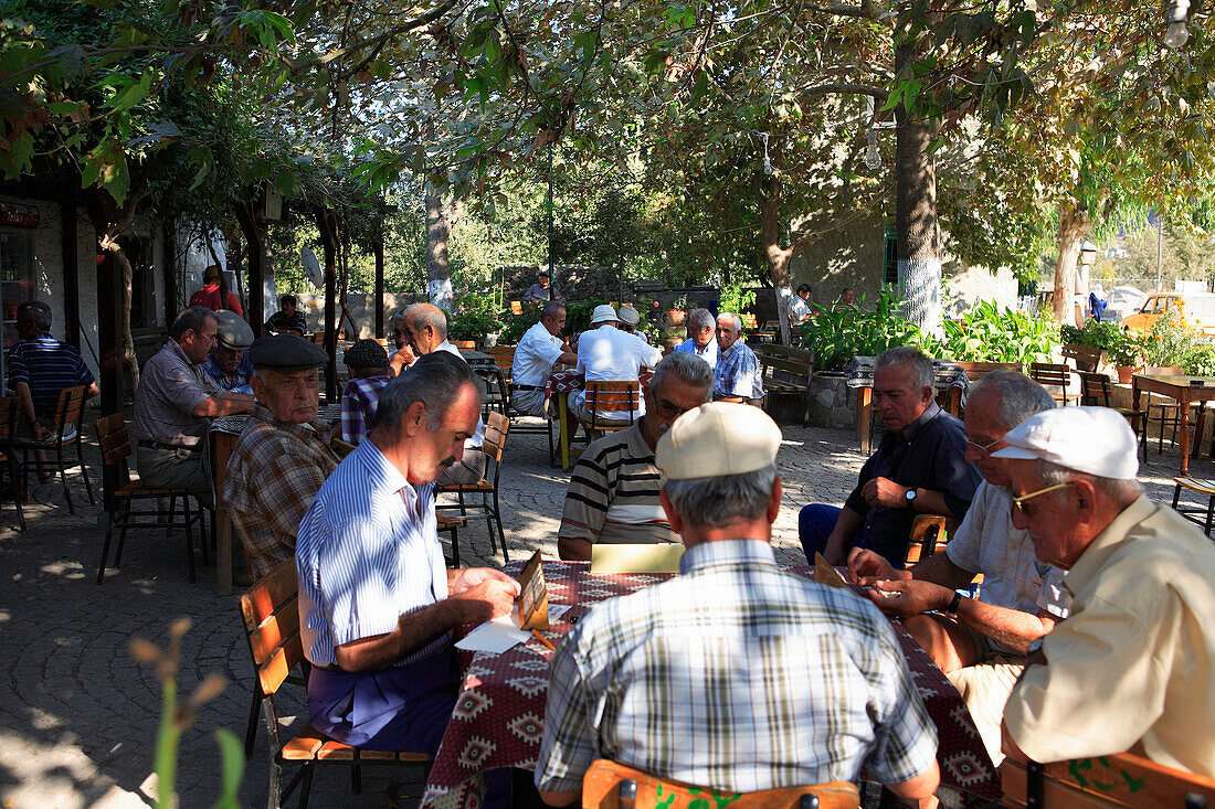 Kaya Village, locals playing backgammon, Fethiye, near, Mediterranean, Turkey