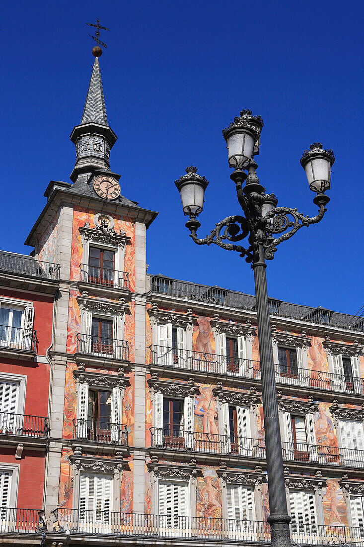 Plaza Mayor, ornate buildings, Madrid, Spain