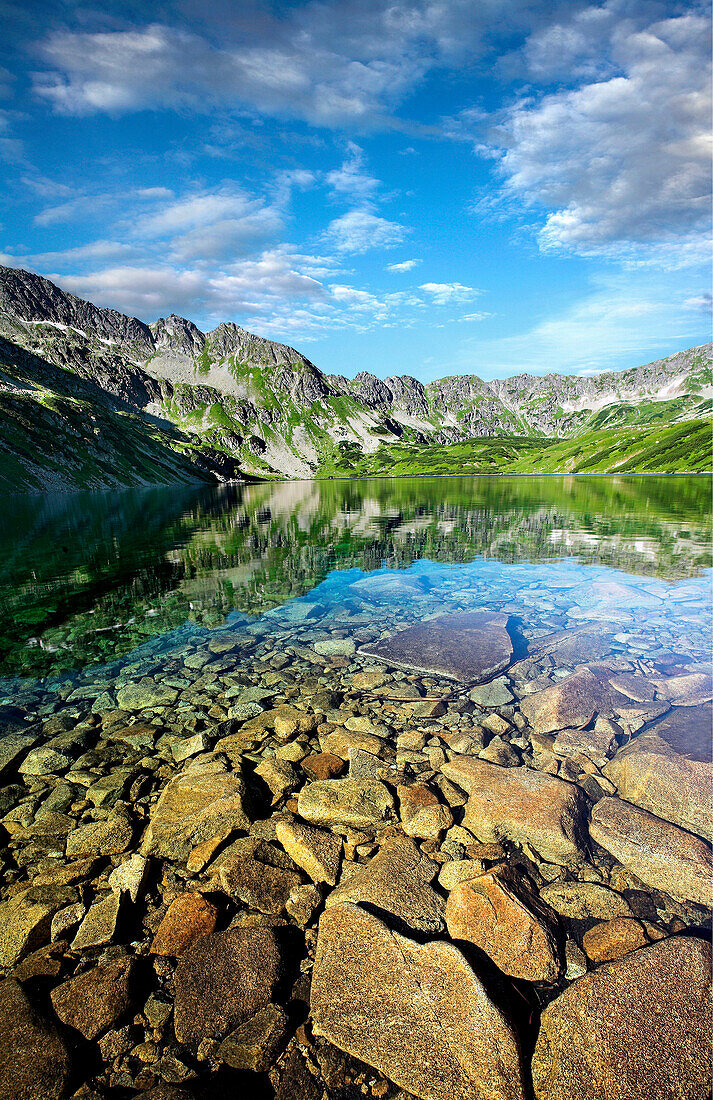 Lake scenery in Five Ponds Valley, Tatra Mountains, Poland