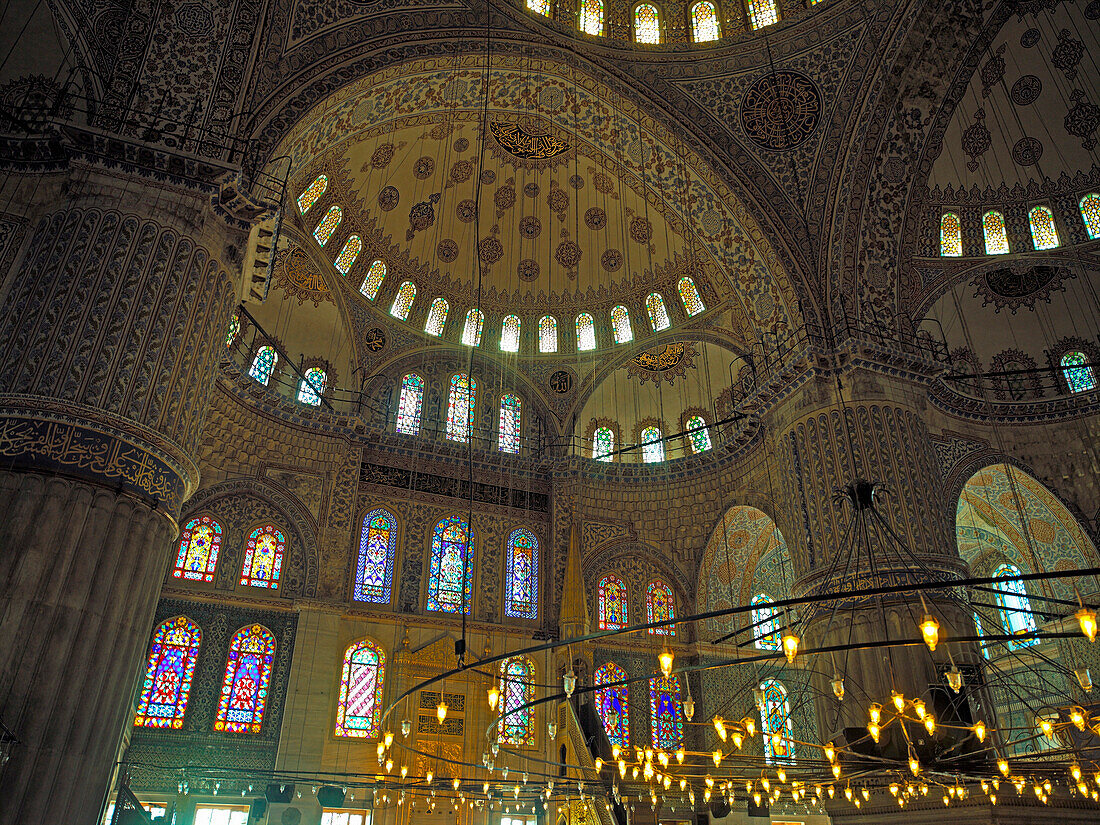 The Blue Mosque, interior, Istanbul, Turkey